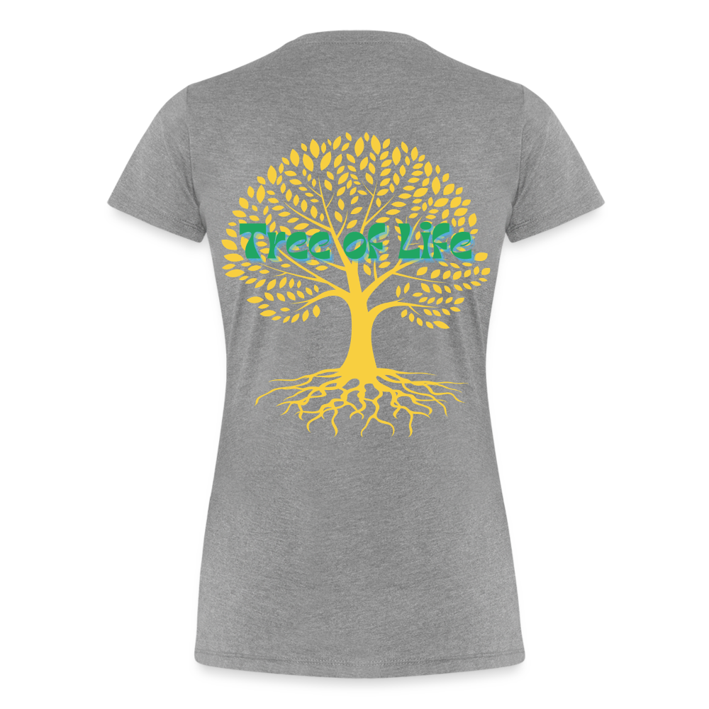 Frauen Premium Bio T-Shirt - TREE OF LIFE - Grau meliert
