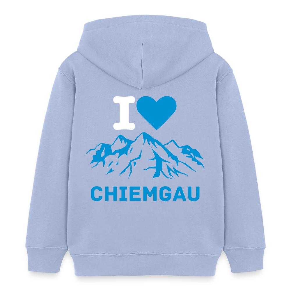 Kinder Bio-Hoodie - I LOVE CHIEMGAU - Sky