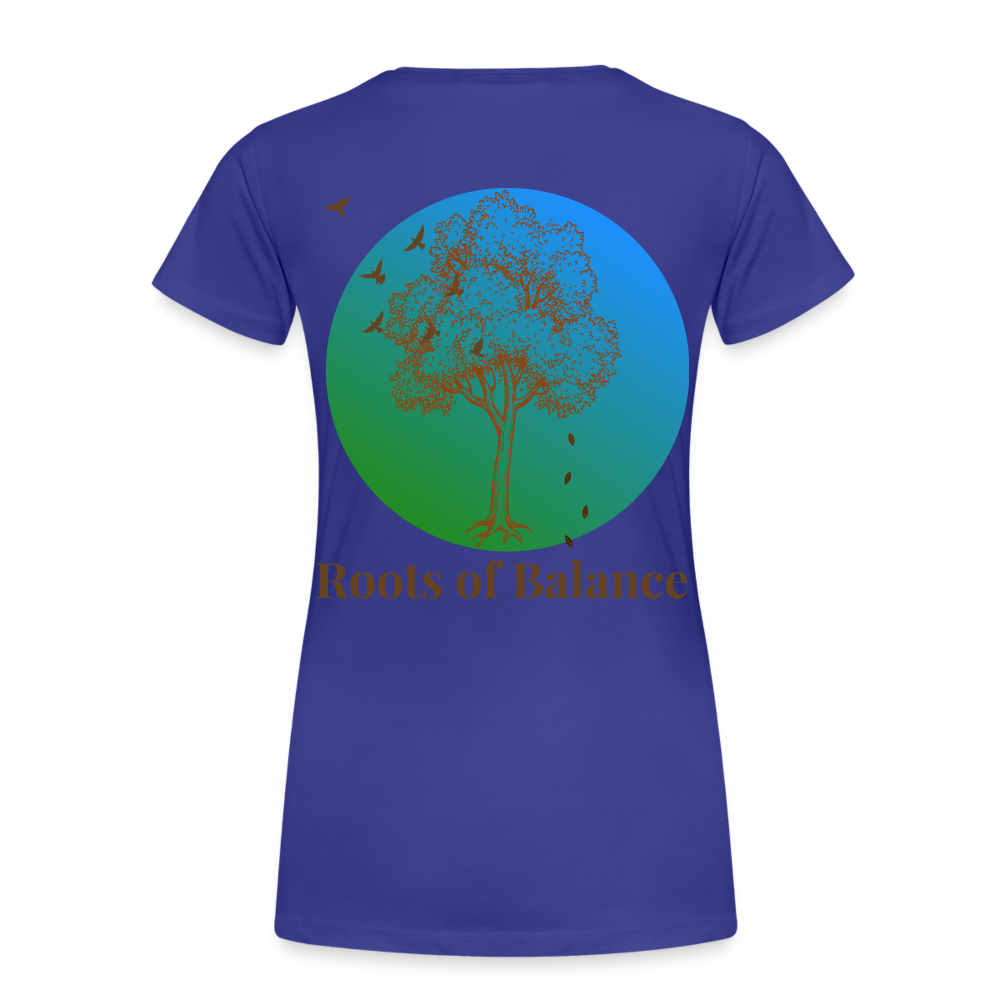 Frauen Premium Bio T-Shirt - ROOTS OF BALANCE - Königsblau