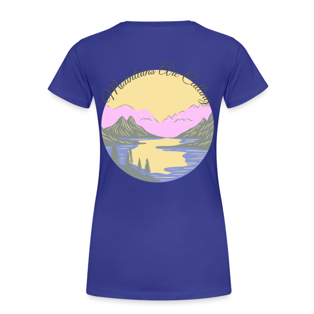 Frauen Premium Bio T-Shirt - MOUNTAINS ARE CALLING - Königsblau