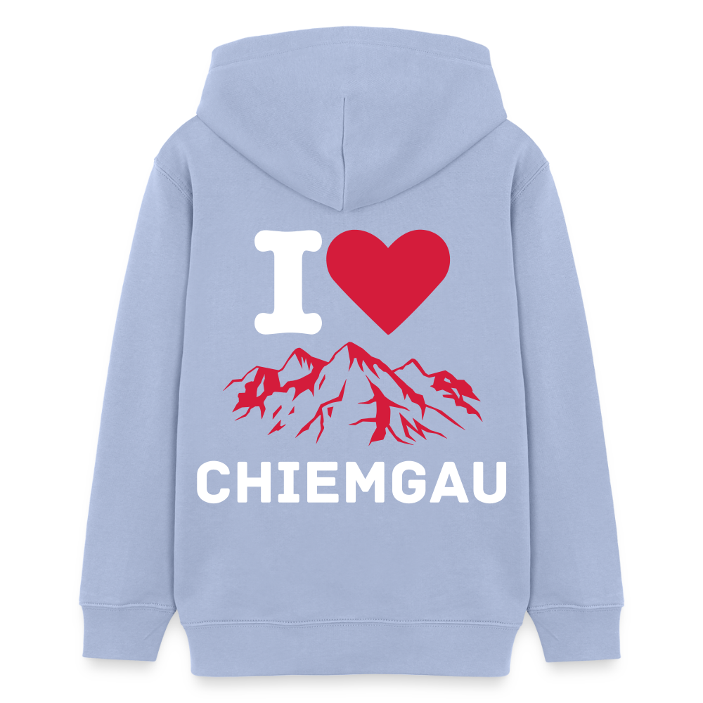 Teenager Bio-Hoodie - I LOVE CHIEMGAU - Sky