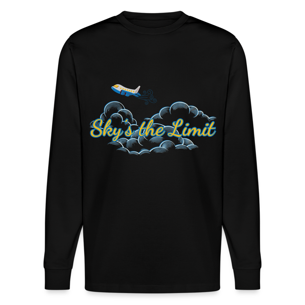 Unisex Herren Damen Bio-Langarmshirt - SKY`S THE LIMIT - Schwarz