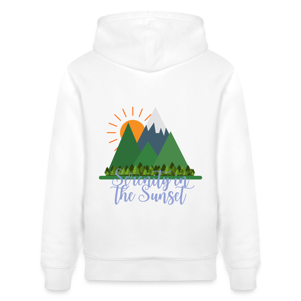 Unisex Herren Damen Bio-Hoodie - SERENITY IN THE SUNSET - Weiß