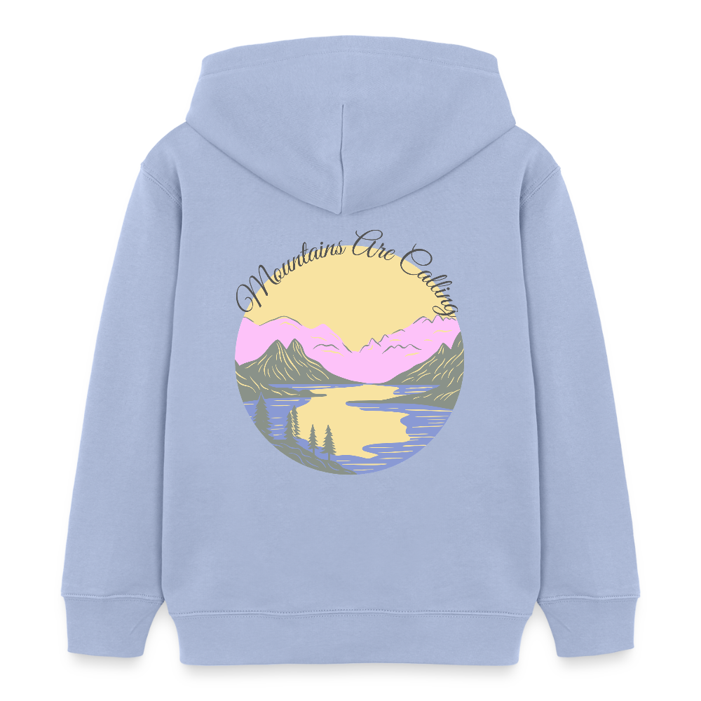 Kinder Bio-Hoodie - MOUNTAINS ARE CALLING - Sky