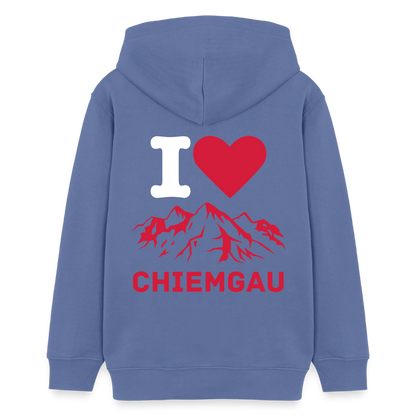 Teenager Bio-Hoodie -  I LOVE CHIEMGAU - Blau