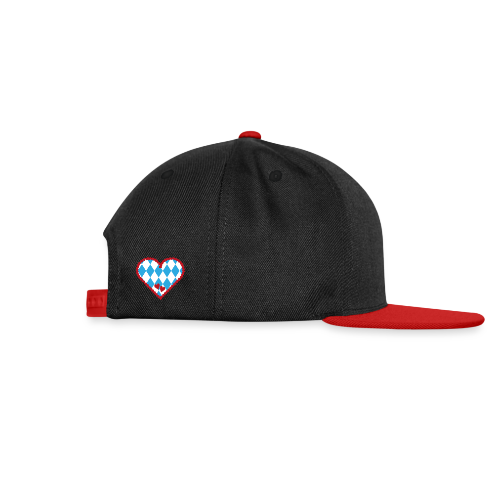 Snapback Cap - I LOVE CHIEMGAU - versch. Farben - Schwarz/Rot