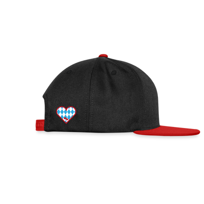 Snapback Cap - I LOVE CHIEMGAU - versch. Farben - Schwarz/Rot