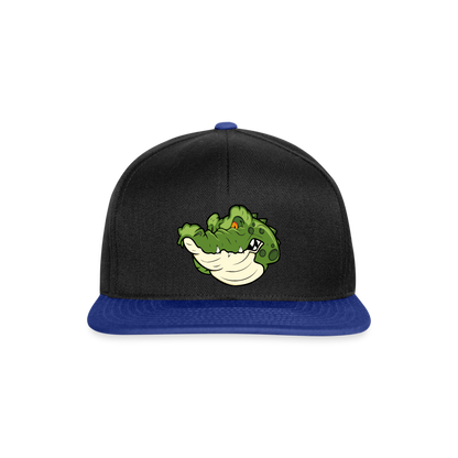 Snapback Cap- KROKO POWER - versch. Farben - Schwarz/Königsblau