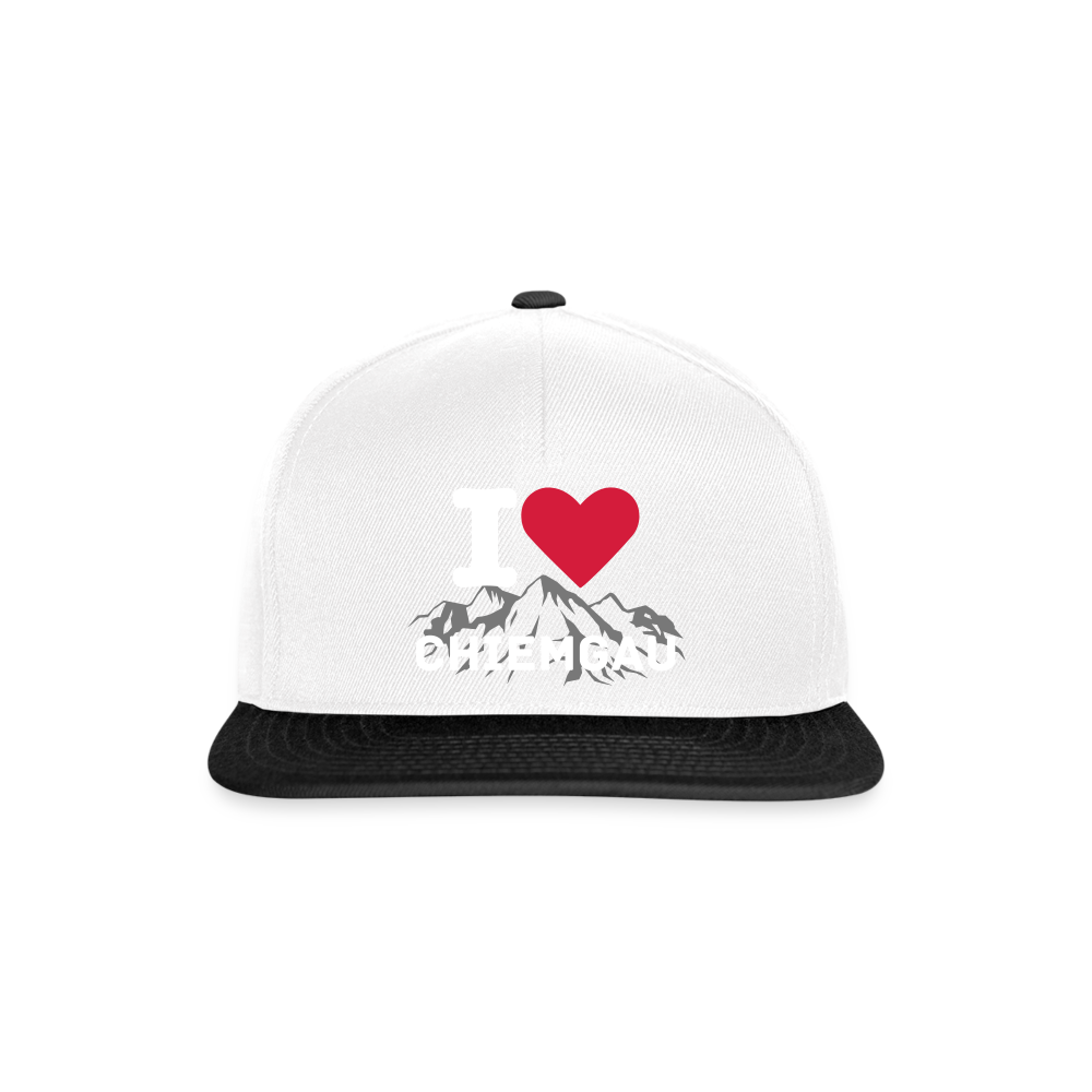 Snapback Cap - I LOVE CHIEMGAU - versch. Farben - Weiß/Schwarz