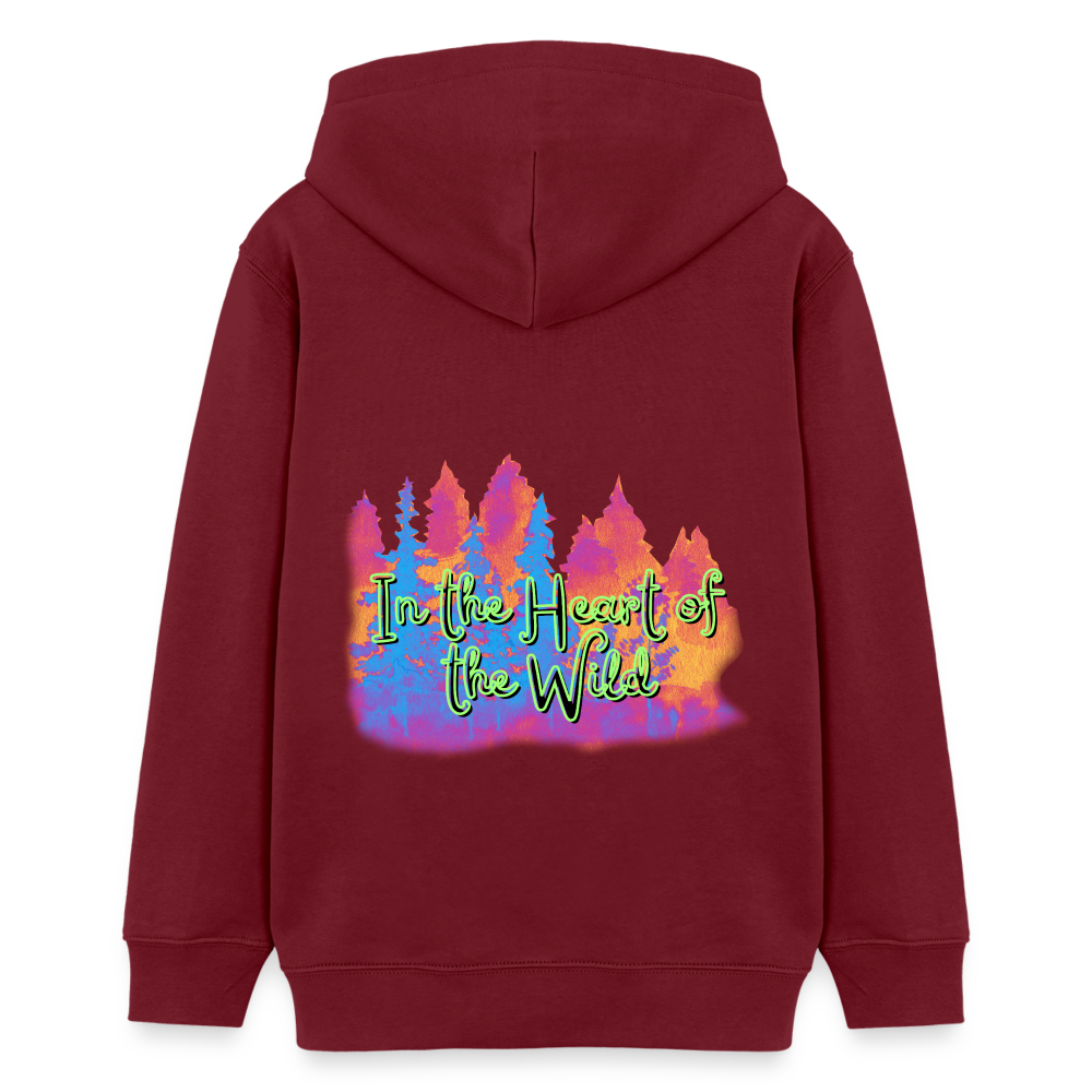 Teenager Bio-Hoodie - IN THE HEART OF THE WILD 2 - Burgunderrot