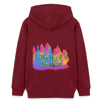 Teenager Bio-Hoodie - IN THE HEART OF THE WILD 2 - Burgunderrot