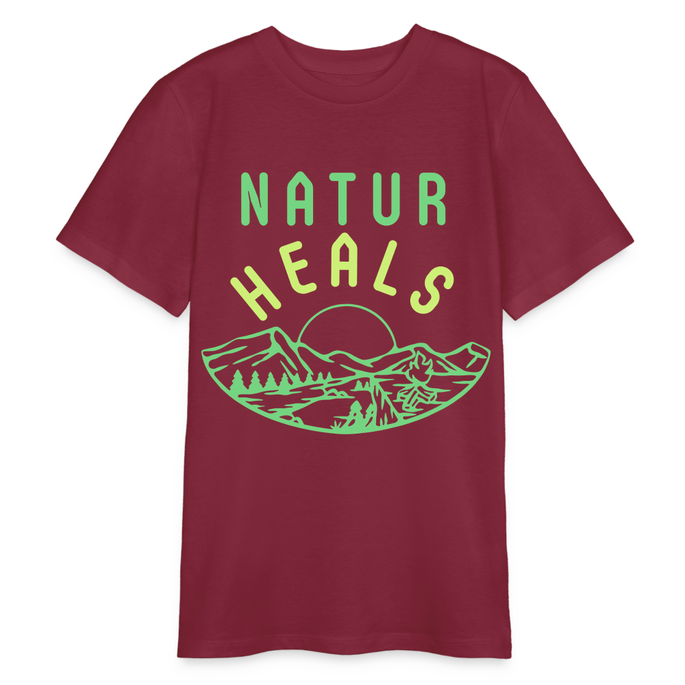 Bio Teenager T-Shirt - NATUR HEALS - Burgunderrot