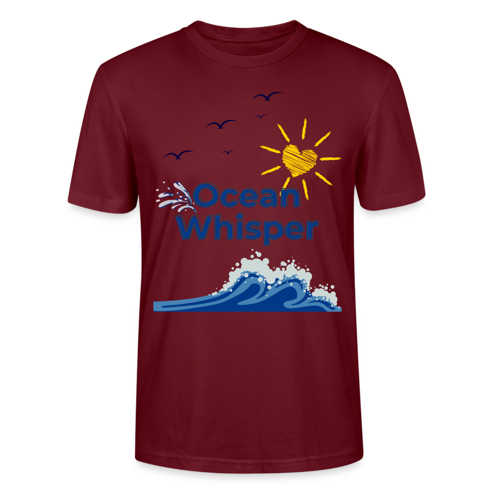 Unisex Herren Damen Bio T-Shirt - OCEAN WHISPER - Burgunderrot