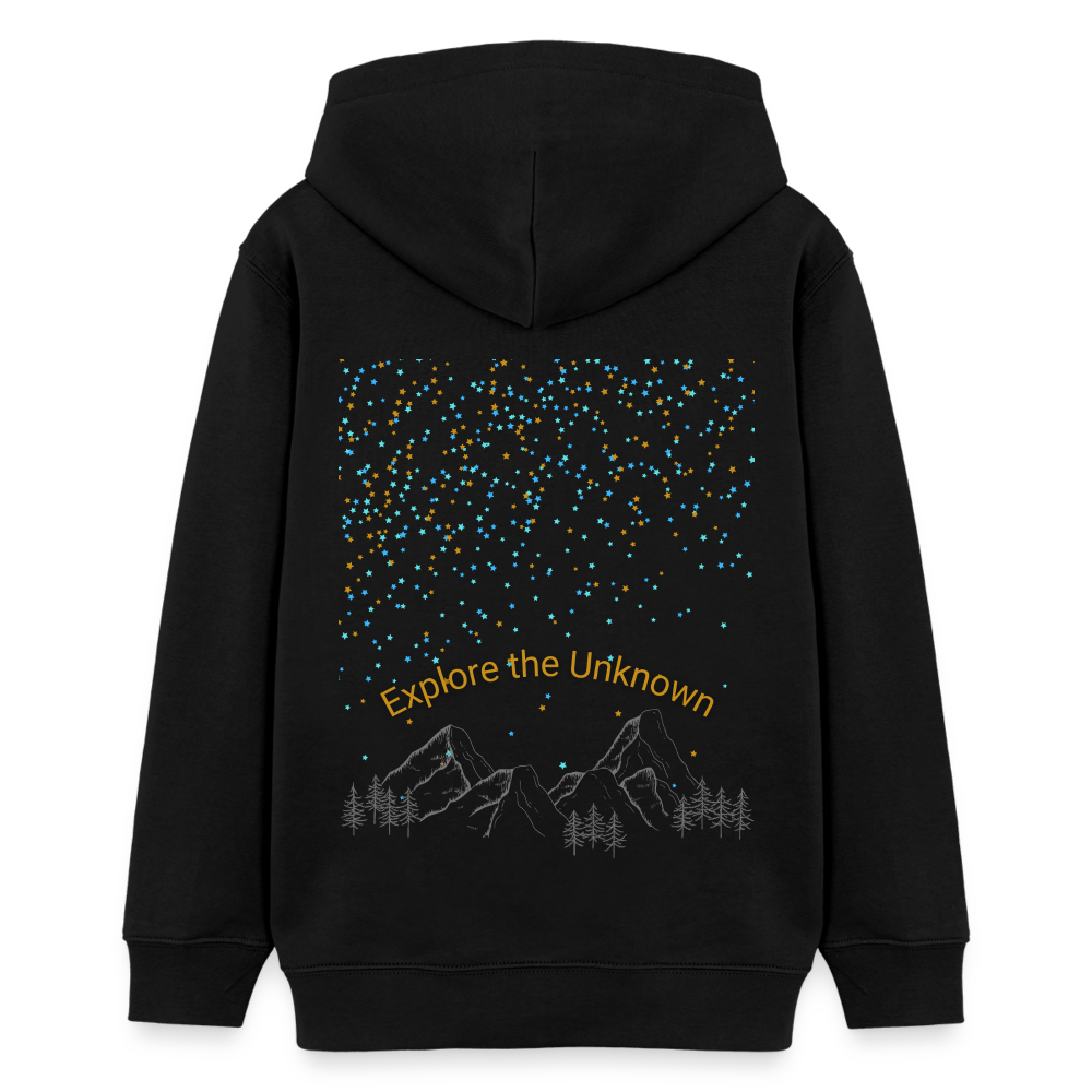 Teenager Bio-Hoodie - EXPLORE THE UNKNOWN - Schwarz