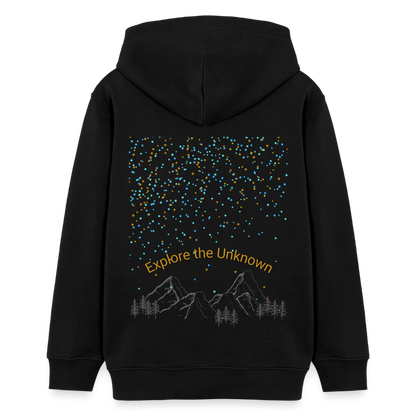 Teenager Bio-Hoodie - EXPLORE THE UNKNOWN - Schwarz