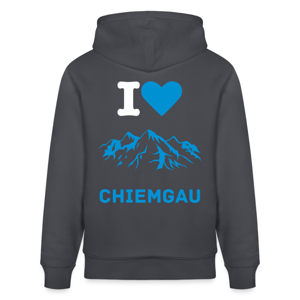 Unisex Herren Damen Bio-Hoodie - I LOVE CHIEMGAU - Indigoblau