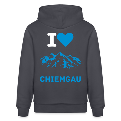 Unisex Herren Damen Bio-Hoodie - I LOVE CHIEMGAU - Indigoblau