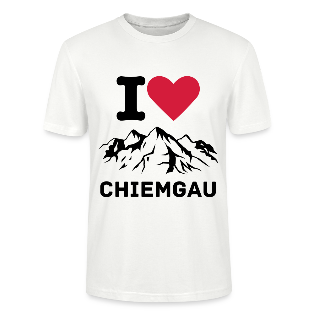 Unisex Herren Damen Bio T-Shirt - I LOVE CHIEMGAU - Weiß