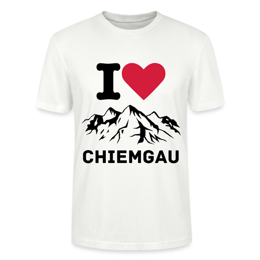 Unisex Herren Damen Bio T-Shirt - I LOVE CHIEMGAU - Weiß