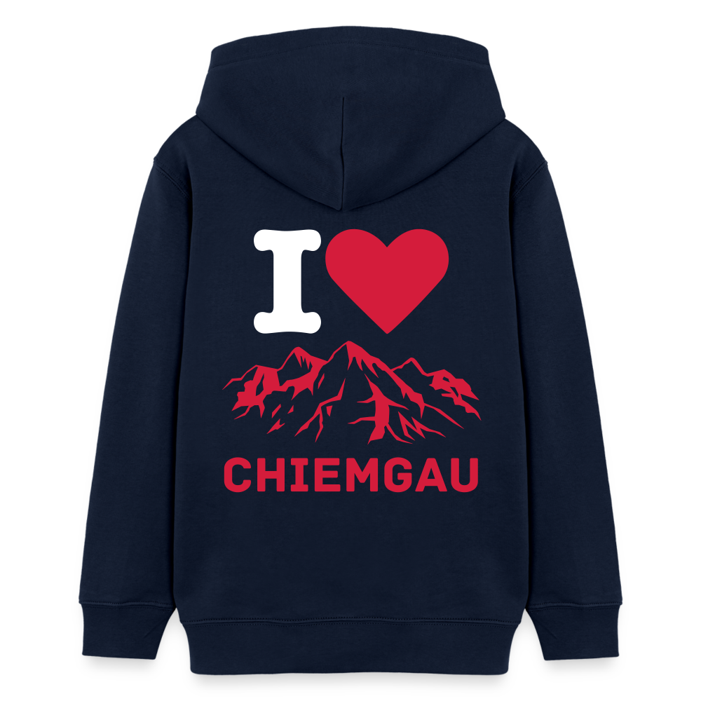 Teenager Bio-Hoodie -  I LOVE CHIEMGAU - Navy