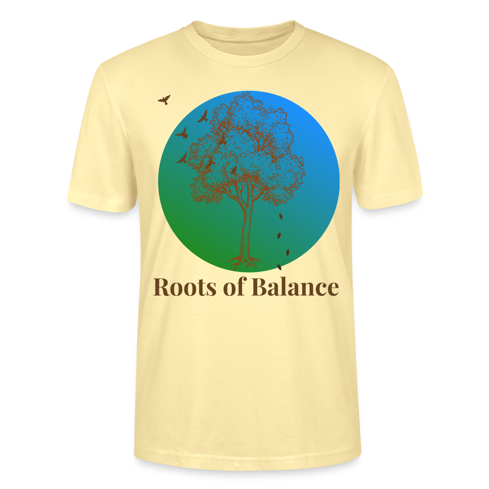 Unisex Herren Damen Bio T-Shirt - ROOTS OF BALANCE - Creme