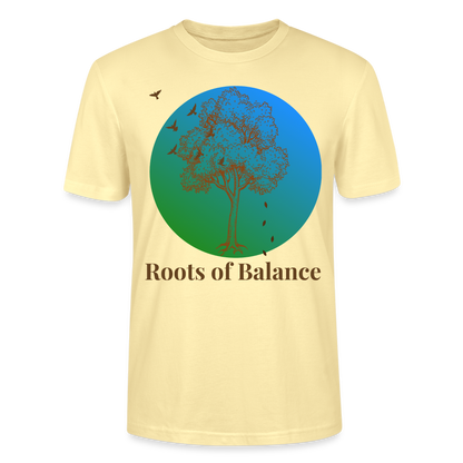 Unisex Herren Damen Bio T-Shirt - ROOTS OF BALANCE - Creme