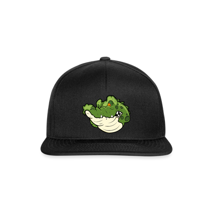 Snapback Cap- KROKO POWER - versch. Farben - Schwarz/Schwarz