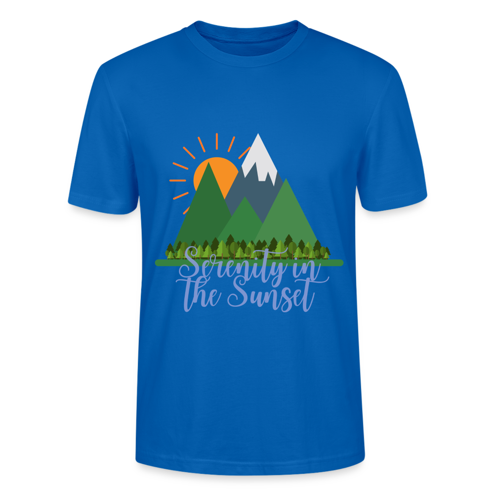 Unisex Herren Damen Bio T-Shirt - SERENITY IN THE SUNSET - Pfauenblau