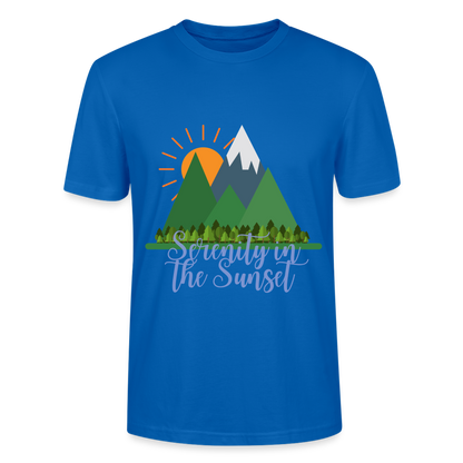 Unisex Herren Damen Bio T-Shirt - SERENITY IN THE SUNSET - Pfauenblau