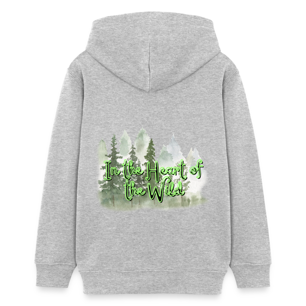 Teenager Bio-Hoodie - IN THE HEART OF THE WILD - Grau meliert