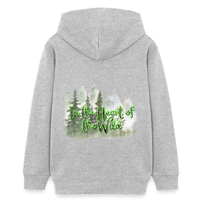 Teenager Bio-Hoodie - IN THE HEART OF THE WILD - Grau meliert