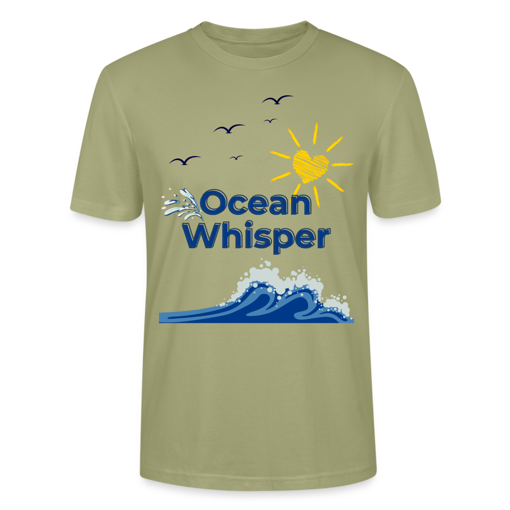 Unisex Herren Damen Bio T-Shirt - OCEAN WHISPER - Nebelgrün