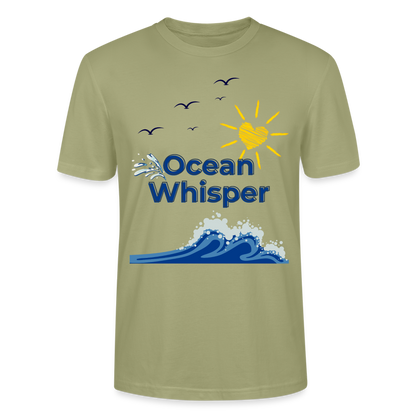 Unisex Herren Damen Bio T-Shirt - OCEAN WHISPER - Nebelgrün