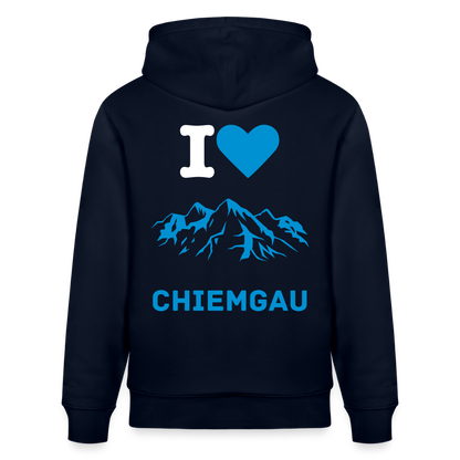 Unisex Herren Damen Bio-Hoodie - I LOVE CHIEMGAU - Navy