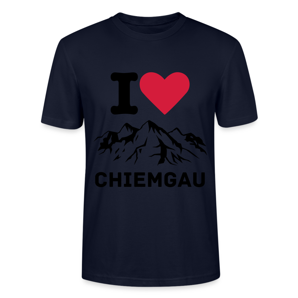 Unisex Herren Damen Bio T-Shirt - I LOVE CHIEMGAU - Navy