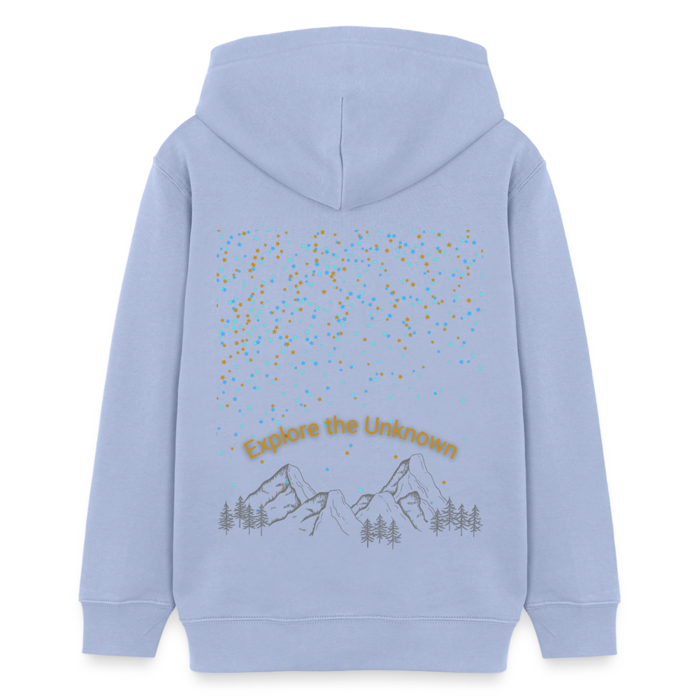 Teenager Bio-Hoodie - EXPLORE THE UNKNOWN - Sky