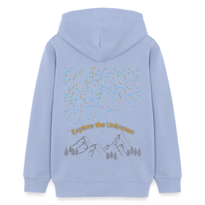 Teenager Bio-Hoodie - EXPLORE THE UNKNOWN - Sky