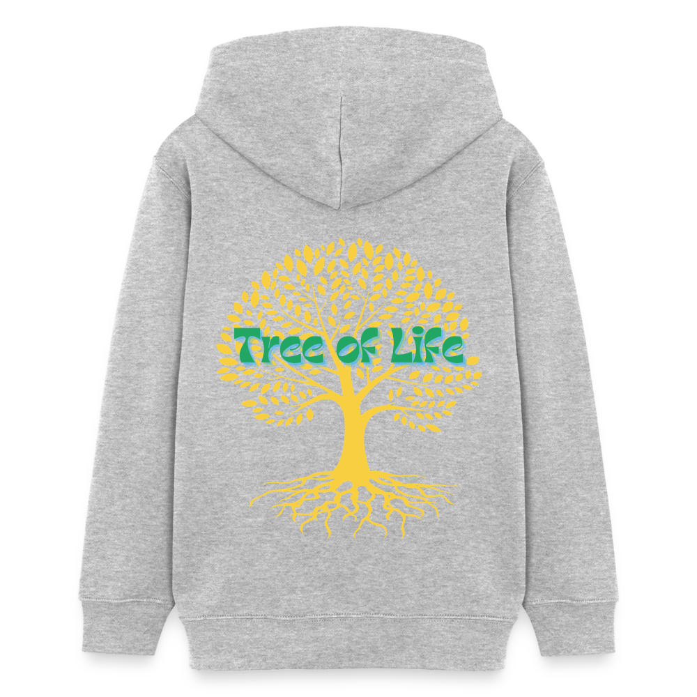 Teenager Bio-Hoodie - TREE OF LIFE - Grau meliert