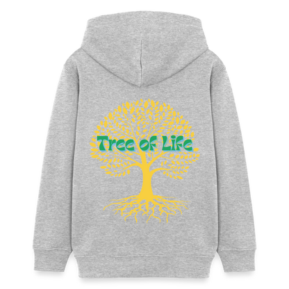 Teenager Bio-Hoodie - TREE OF LIFE - Grau meliert