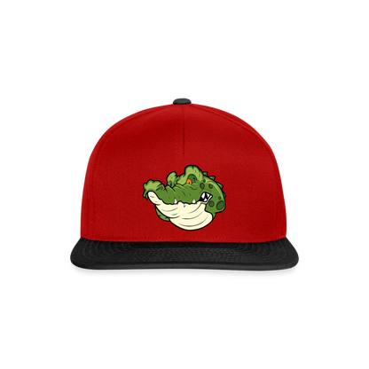 Snapback Cap- KROKO POWER - versch. Farben - Rot/Schwarz