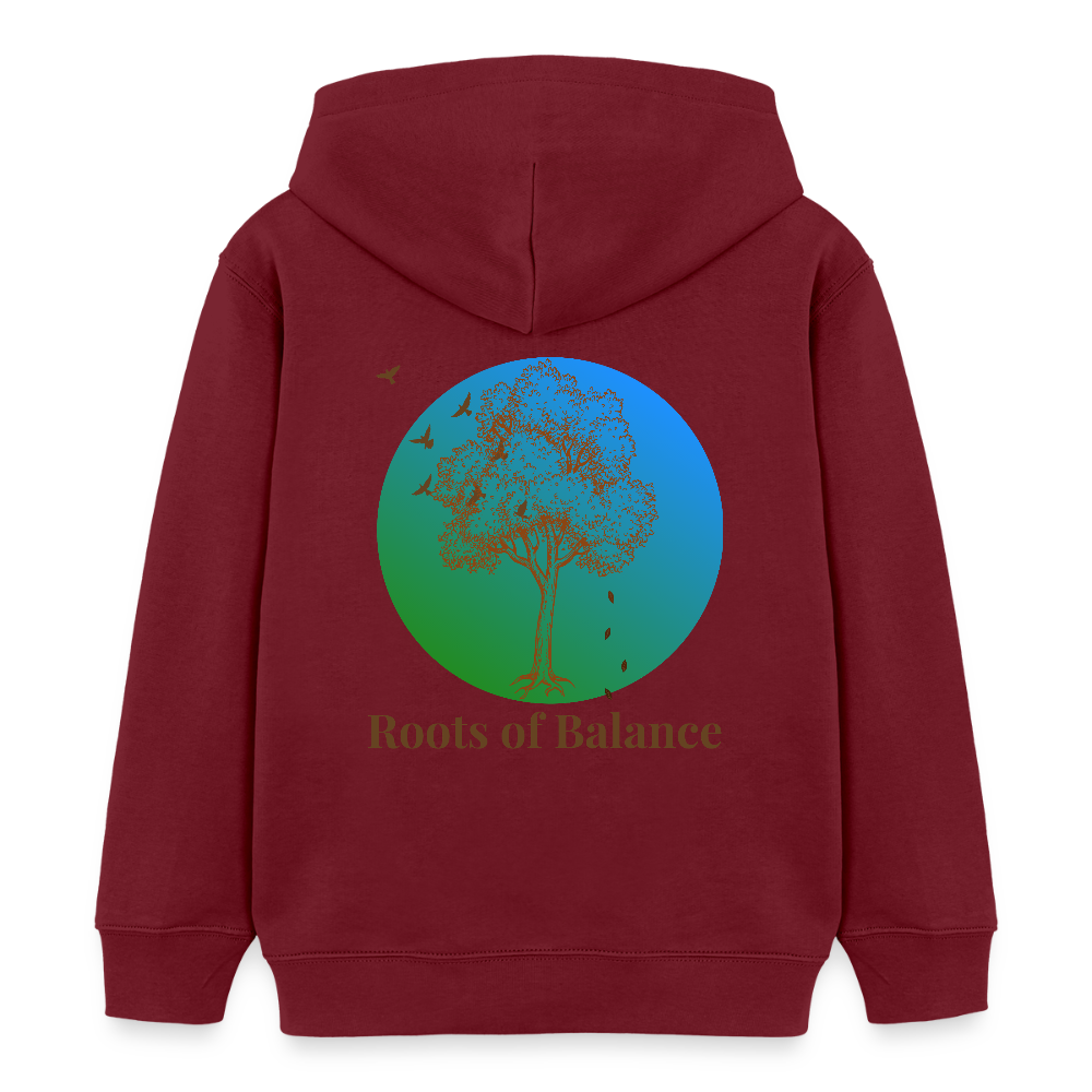 Kinder Bio-Hoodie - ROOTS OF BALANCE - Burgunderrot