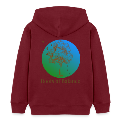 Kinder Bio-Hoodie - ROOTS OF BALANCE - Burgunderrot