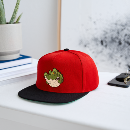 Snapback Cap- KROKO POWER - versch. Farben - Rot/Schwarz