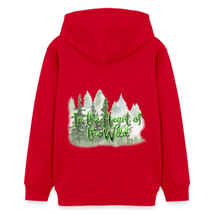 Teenager Bio-Hoodie - IN THE HEART OF THE WILD - Rot