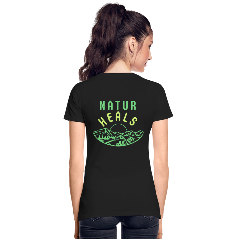 Frauen Premium Bio T-Shirt - NATUR HEALS - Schwarz