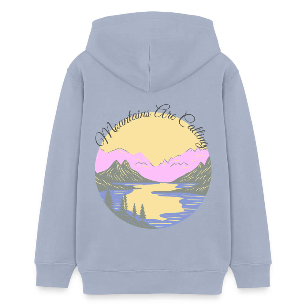 Teenager Bio-Hoodie - MOUNTAINS ARE CALLING - Lavendel-Violett