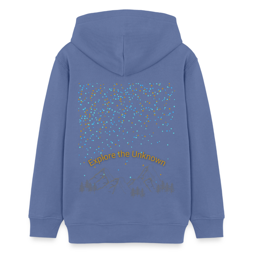 Teenager Bio-Hoodie - EXPLORE THE UNKNOWN - Blau