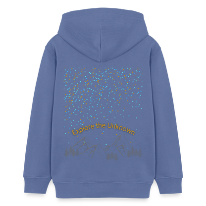 Teenager Bio-Hoodie - EXPLORE THE UNKNOWN - Blau