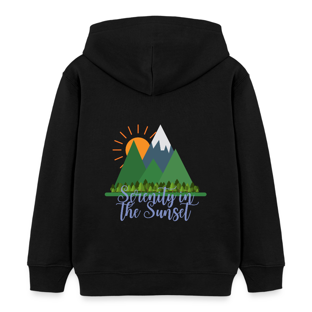 Kinder Bio-Hoodie - SERENITY IN THE SUNSET - Schwarz