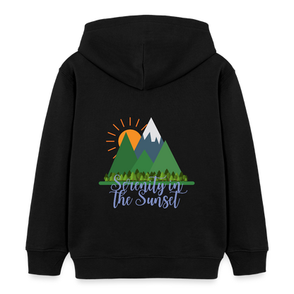 Kinder Bio-Hoodie - SERENITY IN THE SUNSET - Schwarz